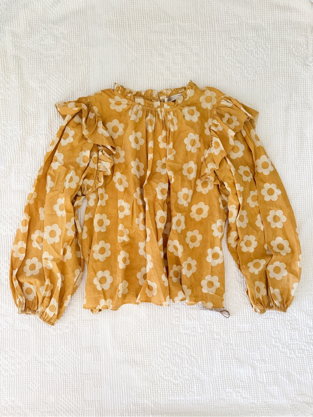 Christy Dawn The Alexandra Blouse in Sunshine Daisy Size XL Cotton NWT